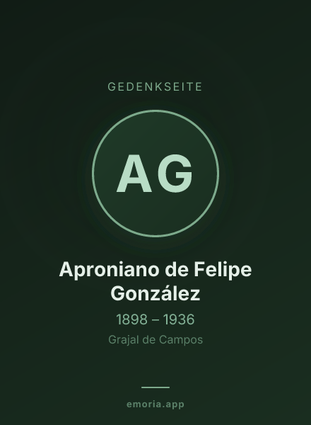 Gedenkportrait von Aproniano de Felipe González