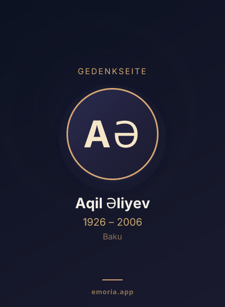 Gedenkportrait von Aqil Əliyev