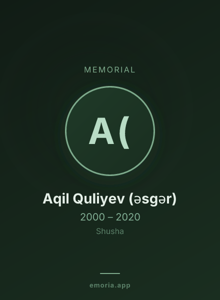 Memorial portrait of Aqil Quliyev (əsgər)