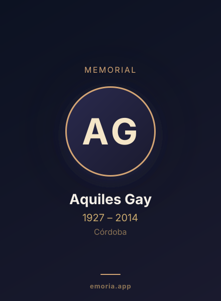 Memorial portrait of Aquiles Gay