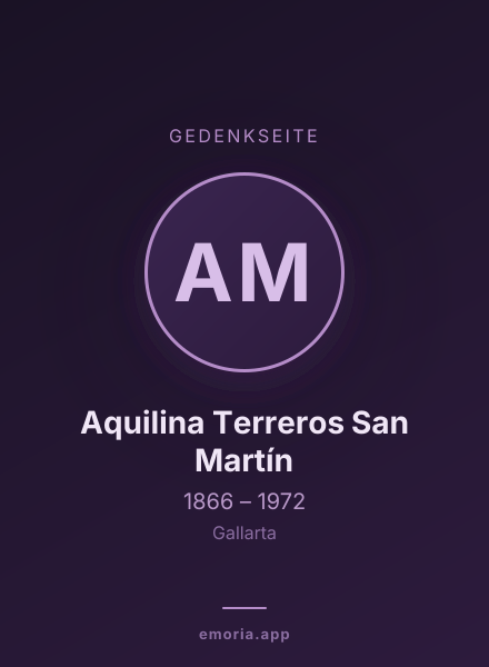 Gedenkportrait von Aquilina Terreros San Martín