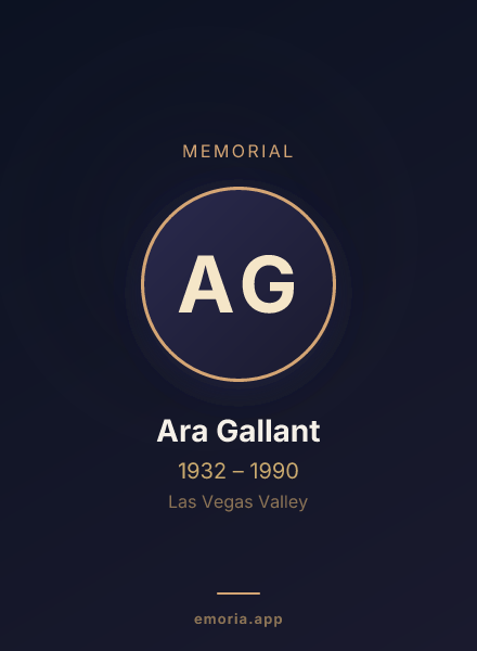 Memorial portrait of Ara Gallant