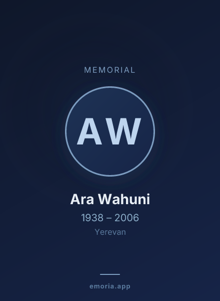 Memorial portrait of Ara Wahuni