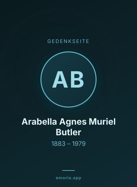 Gedenkportrait von Arabella Agnes Muriel Butler