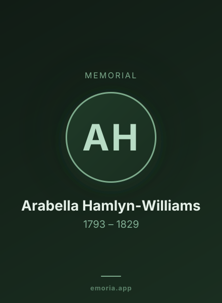 Memorial portrait of Arabella Hamlyn-Williams