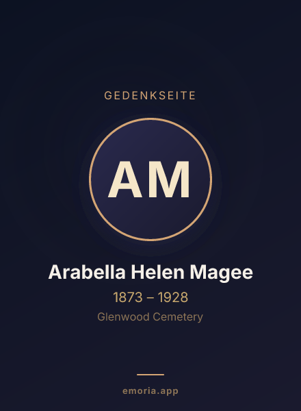 Gedenkportrait von Arabella Helen Magee