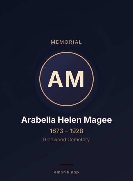 Memorial portrait of Arabella Helen Magee