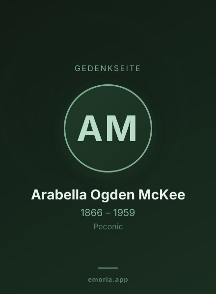 Gedenkportrait von Arabella Ogden McKee
