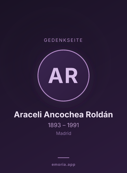 Gedenkportrait von Araceli Ancochea Roldán