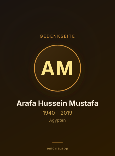 Gedenkportrait von Arafa Hussein Mustafa