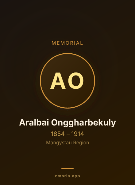 Memorial portrait of Aralbai Onggharbekuly