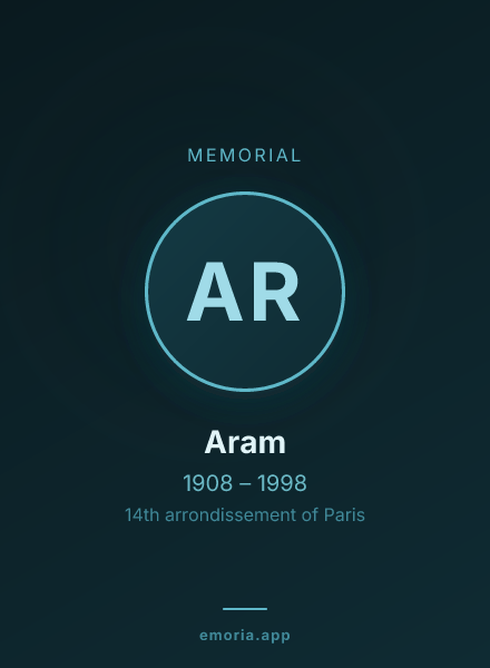 Memorial portrait of Aram