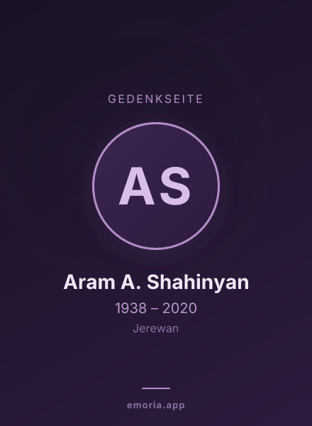 Gedenkportrait von Aram A. Shahinyan