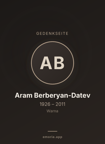Gedenkportrait von Aram Berberyan-Datev
