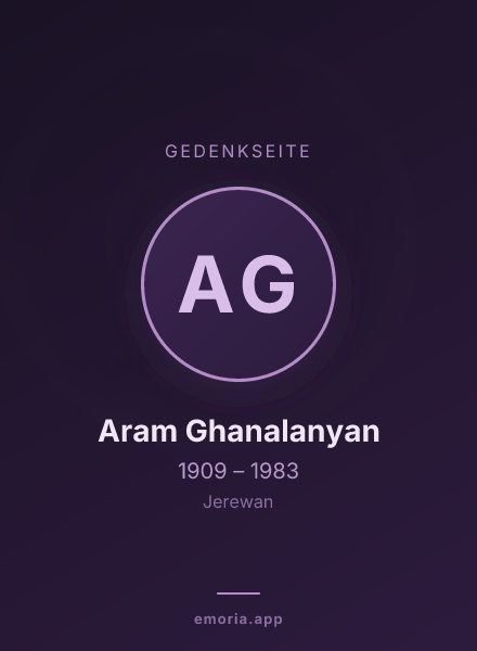Gedenkportrait von Aram Ghanalanyan