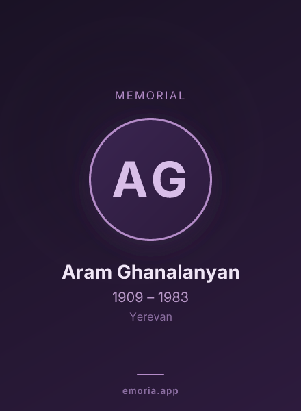 Memorial portrait of Aram Ghanalanyan