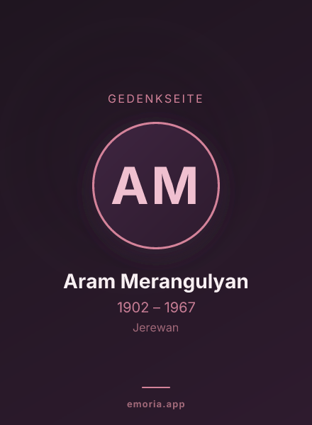 Gedenkportrait von Aram Merangulyan