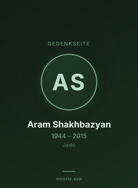Gedenkportrait von Aram Shakhbazyan