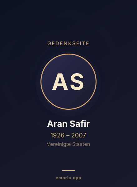 Gedenkportrait von Aran Safir