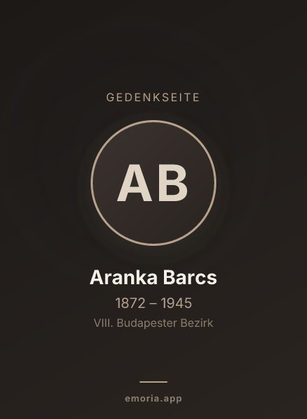 Gedenkportrait von Aranka Barcs