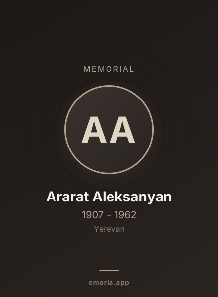 Memorial portrait of Ararat Aleksanyan