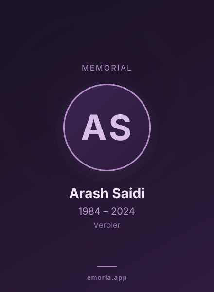 Memorial portrait of Arash Saidi