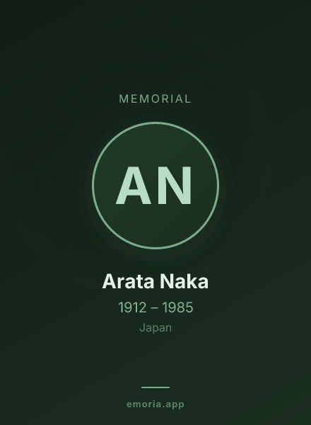Memorial portrait of Arata Naka