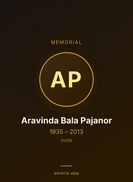 Memorial portrait of Aravinda Bala Pajanor