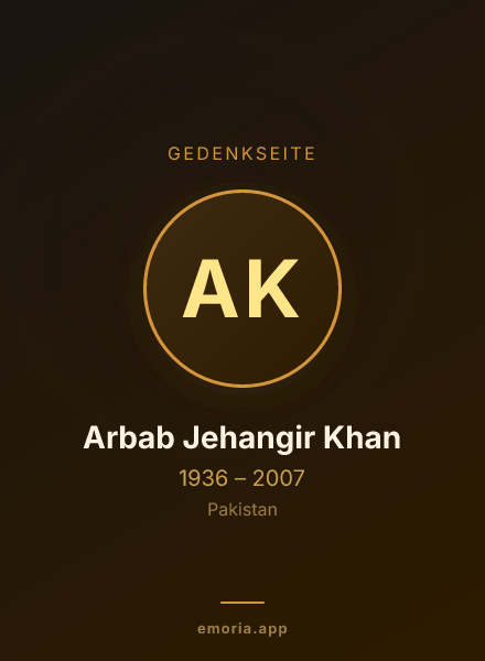 Gedenkportrait von Arbab Jehangir Khan