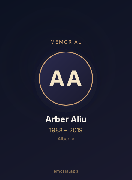 Memorial portrait of Arber Aliu