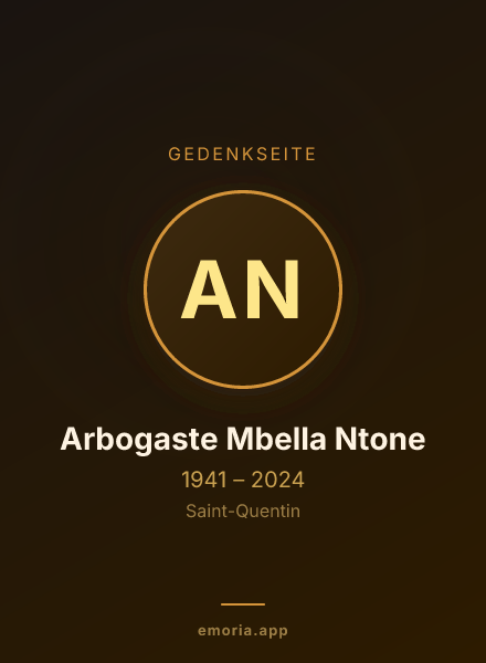 Gedenkportrait von Arbogaste Mbella Ntone