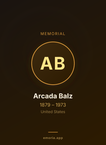 Memorial portrait of Arcada Balz