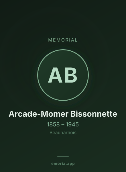 Memorial portrait of Arcade-Momer Bissonnette