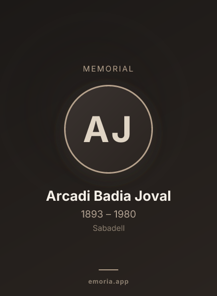 Memorial portrait of Arcadi Badia Joval