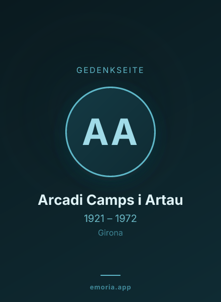 Gedenkportrait von Arcadi Camps i Artau