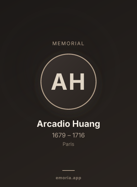 Memorial portrait of Arcadio Huang