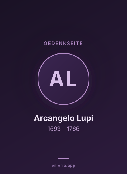 Gedenkportrait von Arcangelo Lupi
