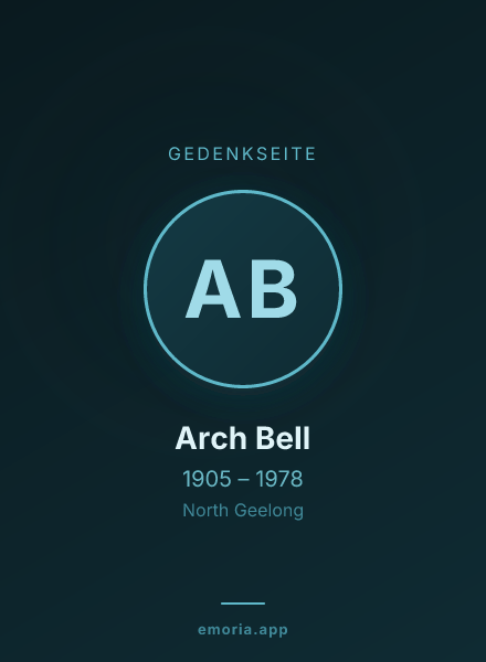 Gedenkportrait von Arch Bell