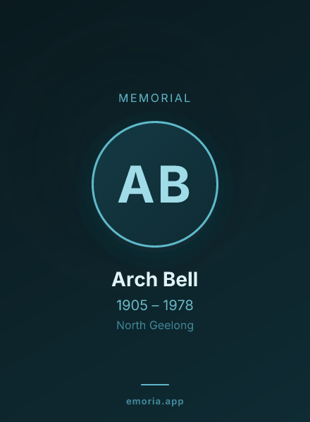 Memorial portrait of Arch Bell