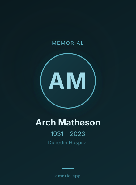 Memorial portrait of Arch Matheson