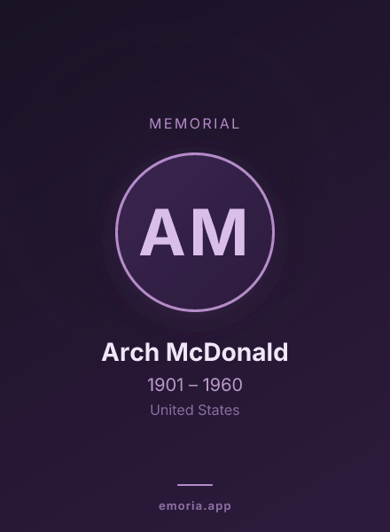 Memorial portrait of Arch McDonald