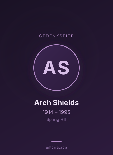 Gedenkportrait von Arch Shields