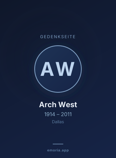 Gedenkportrait von Arch West