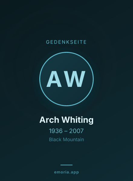 Gedenkportrait von Arch Whiting