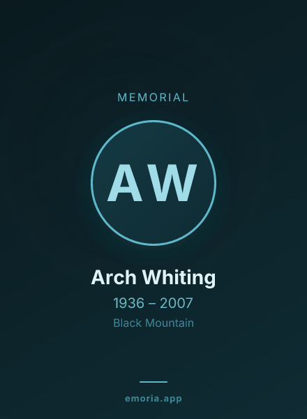 Memorial portrait of Arch Whiting