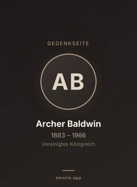 Gedenkportrait von Archer Baldwin