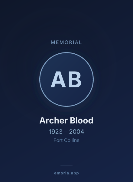 Memorial portrait of Archer Blood