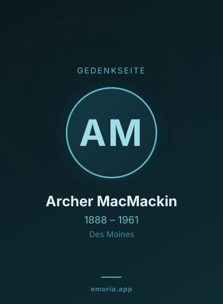 Gedenkportrait von Archer MacMackin