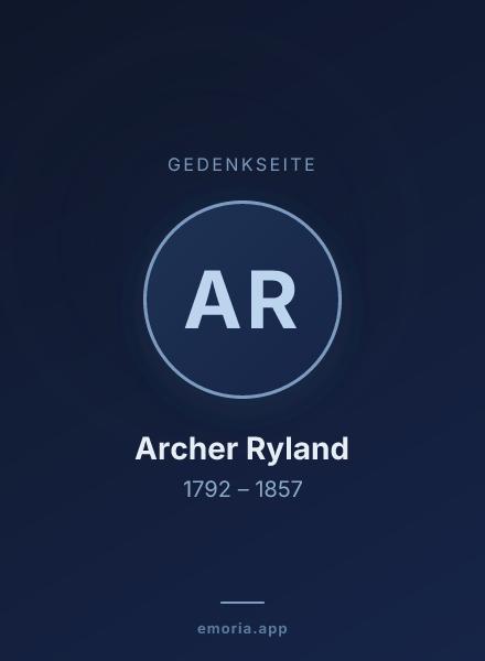 Gedenkportrait von Archer Ryland