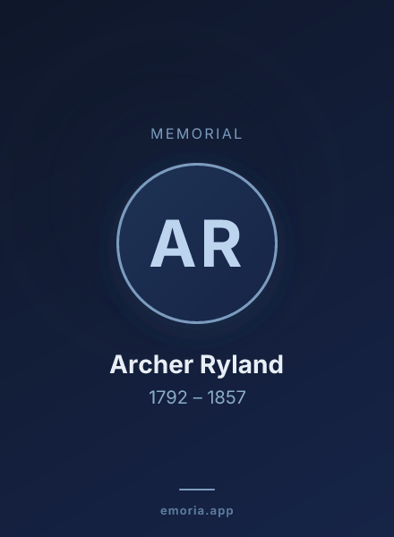 Memorial portrait of Archer Ryland
